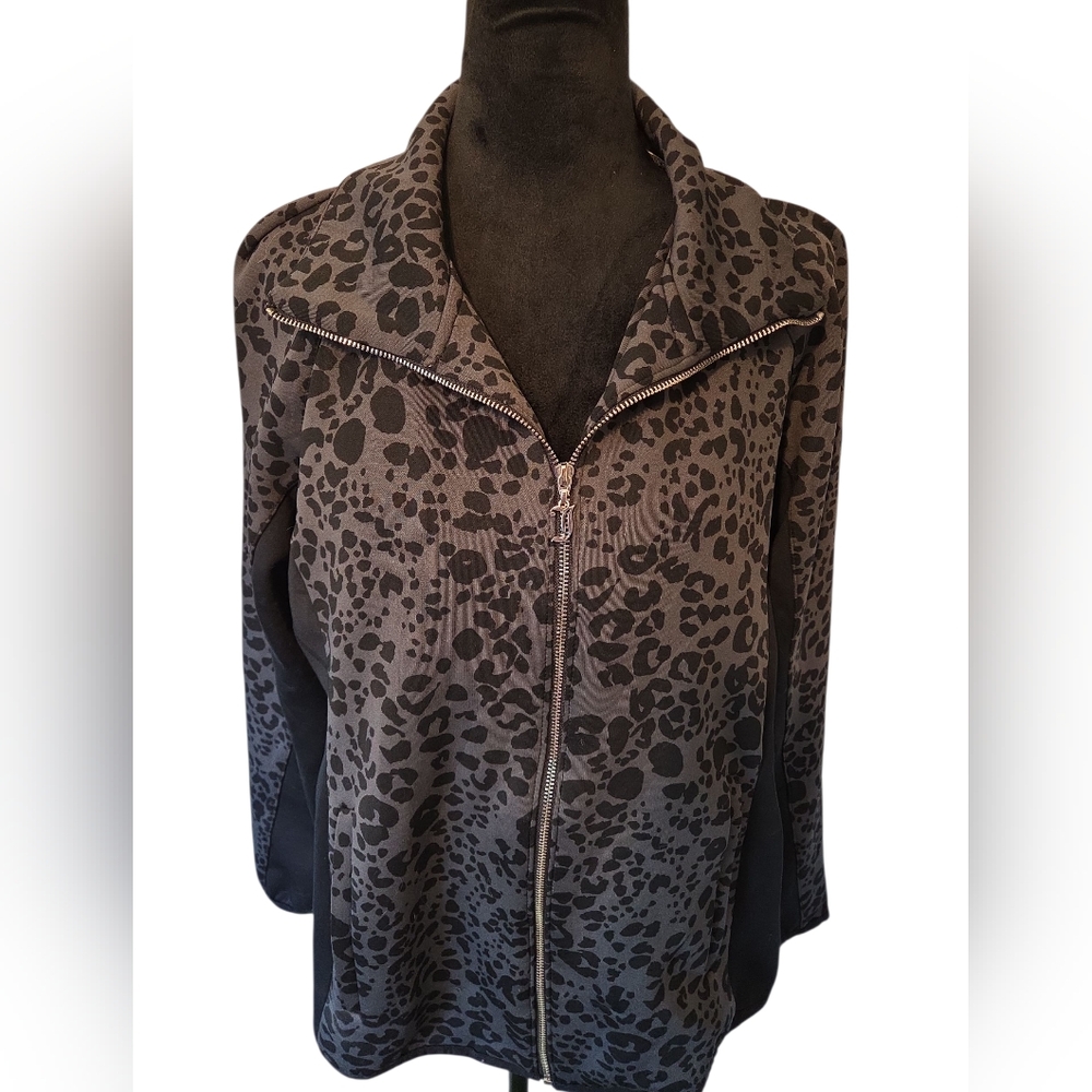 Juicy Couture Grey and black leopard jacket XL